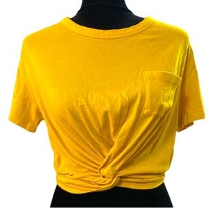 💛 Yellow Knotted Crop Top 💛